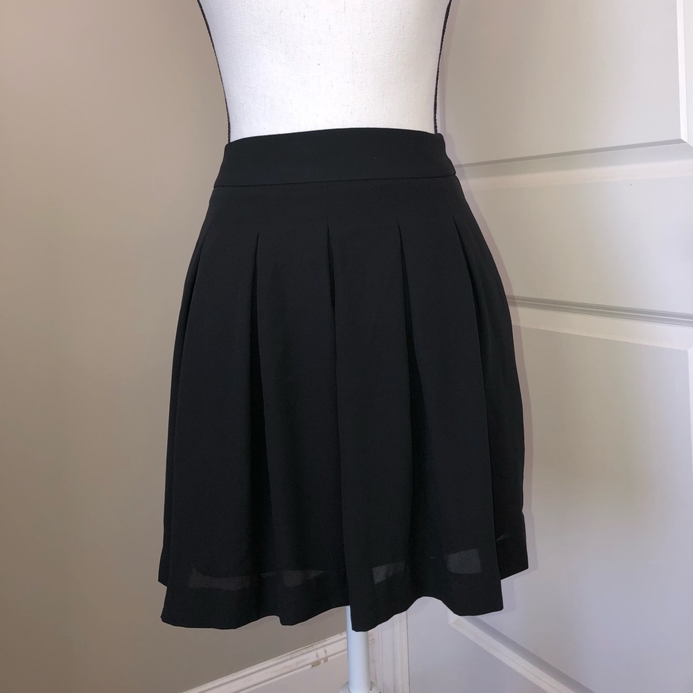 Black pleated chiffon skirt